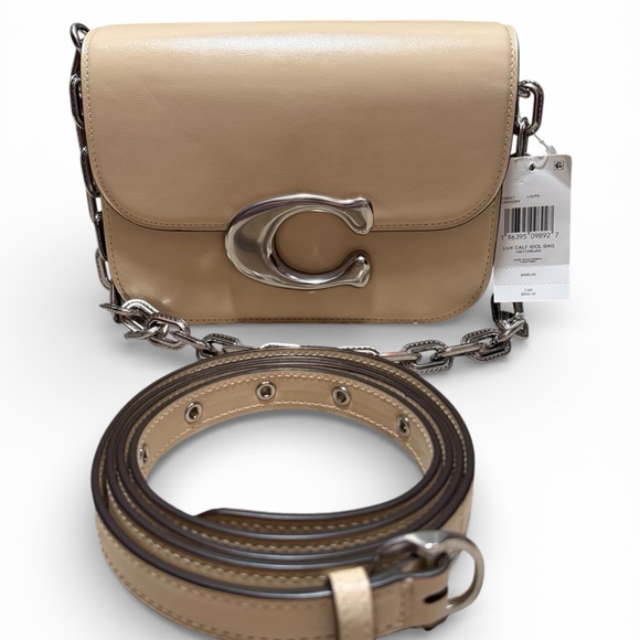 Coach Beige Shoulder Bag with Silver Chain - Picture 6 of 6